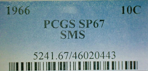 UNITED STATES--1966 PCGS SP67 SMS ROOSEVELT CLAD DIME--KM# 195a Cover
