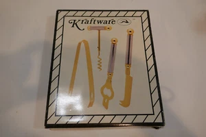 Vintage 80'sCocktail Bartender Tool (4) piece Set Kraft Ware with Box in Chrome - Picture 1 of 4