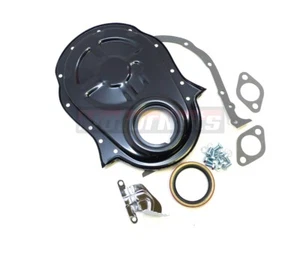 Big Block Chevy Black Timing Chain Cover Set & Timing Tab for BB 396 402 427 454 - Picture 1 of 3