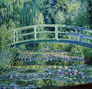 Water Lilies and Japanese Bridge Painting by Claude Oscar Monet Reproduction - Picture 1 of 3