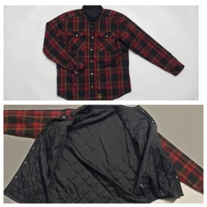 Analog Herren Karo Flanell Druckknopfleiste Jacke Isoliert Größe XL - Bild 1 von 15