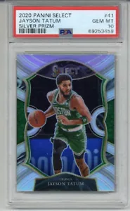 2020 PANINI SELECT SILVER PRIZM JAYSON TATUM BOSTON CELTICS PSA 10 LOW POP 5 - Picture 1 of 2