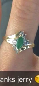 Lab Created 2Ct Marquise Emerald Cluster Engagement Ring 14K Yellow Gold Plated - Picture 1 of 1