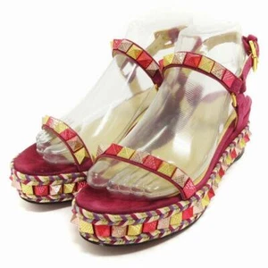 Christian Louboutin Women's Spiked Studded Wedge Sole Sandals Size 36 - Picture 1 of 9
