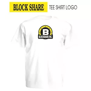 BLOCK SHARE LOGO TEE SHIRT - 190g - 100% Coton (DITC) - Foto 1 di 1
