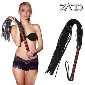 ZADO Leather Flogger - Große Robuste Peitsche aus weichem schwarzem Leder BDSM Fetisch - Bild 1 von 4
