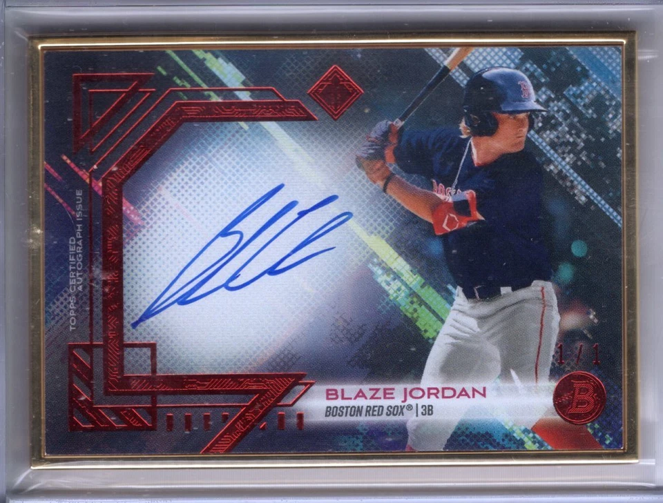 2021 Bowman Transcendent Auto BLAZE JORDAN 1/1 RED Gold Framed AUTOGRAPH Red Sox - Image 1 of 1