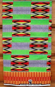 New African Kente Print Ethnic Ghanian Fabric Cloth Bright Colors Sold per yard - Picture 1 of 8