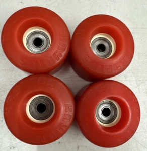 NOS Red VINTAGE KRYPONICS SKATEBOARD WHEELS set of 4 w vntg bearings Old School - Picture 1 of 12