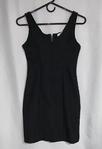 Activo EE. UU. Mujer Pequeño Bodycon Vaina Elástica Pequeño Vestido Negro Cuello en V - Imagen 1 de 4