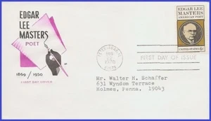 USA5 #1405 ADDR HOUSE OF FARNAM FDC   Edgar Lee Masters - Picture 1 of 1