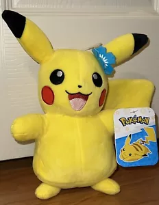 Pokemon Jazwares Pikachu 8-inch Plush Blue Flower Brand New With Tags - Picture 1 of 1