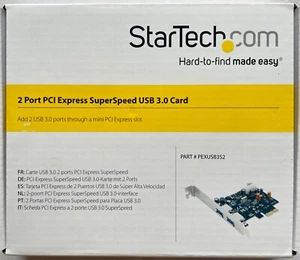 StarTech.com 2 Port PCI Express SuperSpeed USB 3.0 Card w/ SATA (New in Box) - Picture 1 of 7