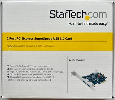 StarTech.com 2 Port PCI Express SuperSpeed USB 3.0 Card w/ SATA (New in Box) - Image 1 of 4