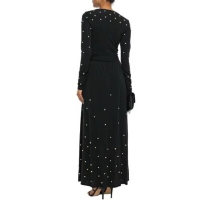 By Malene Birger Stretch Jersey Embellished Brass Studded Black Maxi Dress S - Image 1 of 4