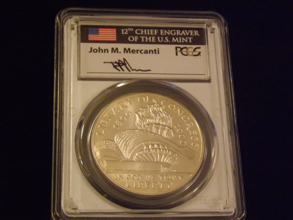 2000-P    $1     LIBRARY     Mercanti label    PCGS   MS 70 - Image 1 of 2