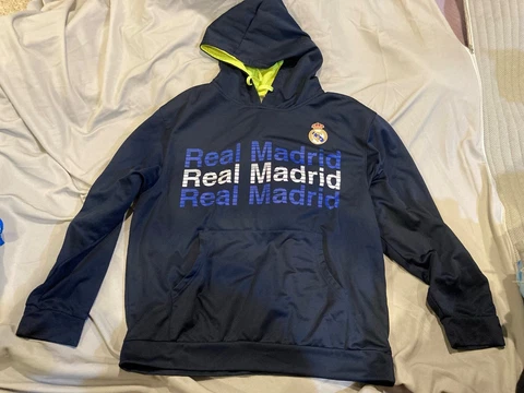 REAL MADRID CF Soccer Pullover Hoodie Sweatshirt Official License Size XL-Navy Cover