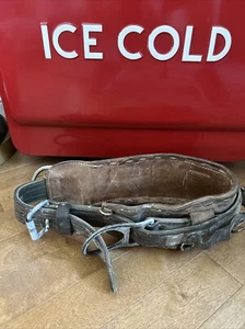 Vintage Bashlin Leather Lineman Utility Pole Climbing Tool Belt Size D22 No 88 - Bild 1 von 13