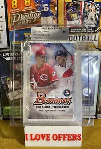 2018 BOWMAN BASEBALL FACTORY SEALED MAJOR LEAUGE BLISTER PACK RPR 10 CSTR RARE 2 - Picture 1 of 6