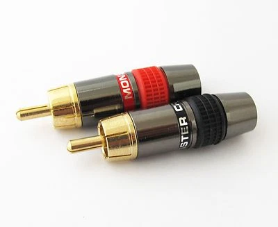 Conector amplificador cable soldadura enchufe macho RCA latón chapado en oro Monster 2 un. Foto 1 de 4