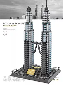 Wange The Petronas Towers of Kuala Lumpur Building Block Set 1175 pcs #5213 - Picture 1 of 7