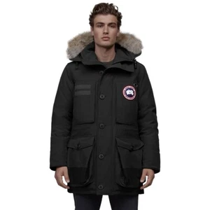 Canada Goose Mens Macculloch Parka Jacket Size Medium Down Coat With Fur Black - Picture 1 of 10