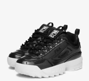 Neu FILA Disruptor 2 Plateau-Sneaker metallic schwarz klobige Damenschuhe Größe 9 - Bild 1 von 7