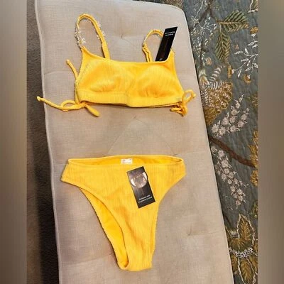 Новый с Ярлыками желтый бикини с маргаритки ремни размер маленький (3-5) - Изображение 1 из 4