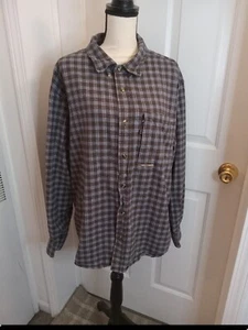 Drake camicia uomo manica lunga flanella a quadri taglia 2xl tasca con bottoni zip - Foto 1 di 21