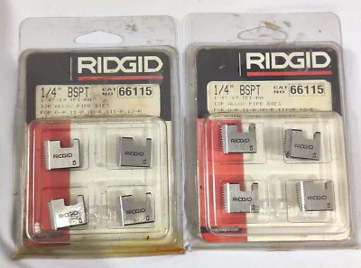 RIDGID PIPE THREADING DIES 1/4" BSPT CAT.No.66115 12R ALLOY pipe dies 2 PSC LOT - Image 1 of 4