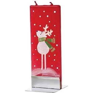Flatyz Decorative Flat Double Wick Non Drip Candle with Base, Reindeer - Picture 1 of 1