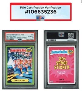 2015 GPK 30th Anniversary BTTF Nick Of Time 1b Green Parallel PSA 10 GEM💎MINT - Picture 1 of 4
