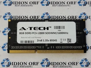 A-TECH 8 GB DDR3 LAPTOP RAM PC3-12800 2Rx8 8GB DDR3 PC3-12800 SODIMM, SKU 15234 - Picture 1 of 1