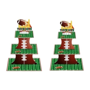 2er Pack Fußball Thema Cupcake Ständer Party Dekoration, 3 Ebenen 11,8" hoch - Bild 1 von 10