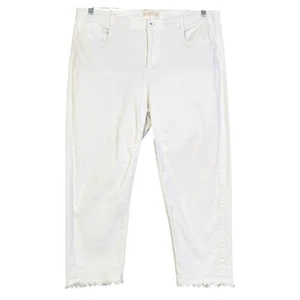 J Jill Womens Authentic Fit Cropped Jeans Plus Size 16 White Denim Raw Hem Soft - Picture 1 of 15