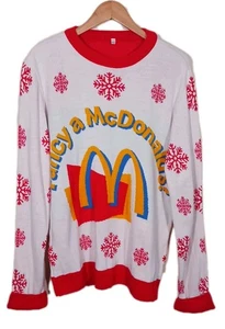 Maglione natalizio McDonalds unisex taglia XL fantasia un disegno fiocco di neve Mcdonalds - Foto 1 di 18