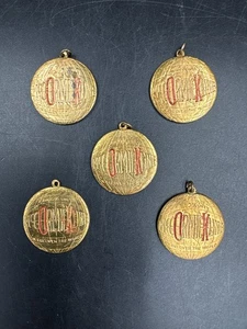 Lot of 5 McCormick OK Line All Over The World Advertising Fob Co Globe Medals - Picture 1 of 2