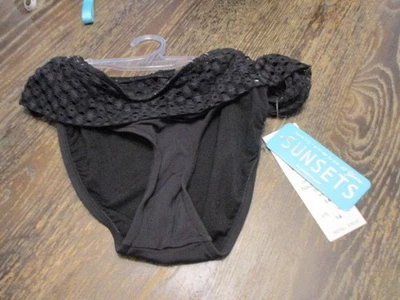 SUNSETS SWIM SUIT BOTTOMS BLACK STYLE 27B, SIZE 14 NWT Lace Sexy - Imagem 1 de 4