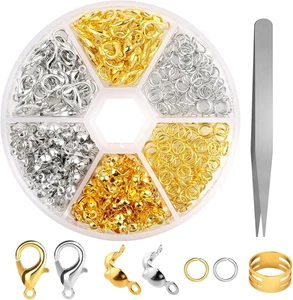 Kettenverschluss Armband Verschluss Karabiner Biegeringe Crimpen Perlen Verlänge - Bild 1 von 10