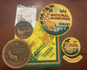 Vintage 1969 National Jamboree Lot Boy Scout 1960’s Patches Neckerchief BSA NJ - Picture 1 of 1