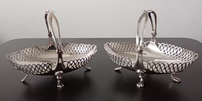 Antiguo - Par de cestas Bon Bon de plata maciza - Londres 1908 Foto 1 de 4