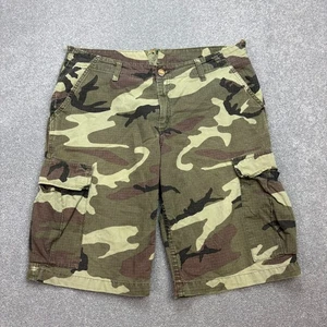 Carhartt Shorts Erwachsene Taille 33 grün Tarnmuster Canvas Zimmermann Cargo Arbeitskleidung Herren* - Bild 1 von 13