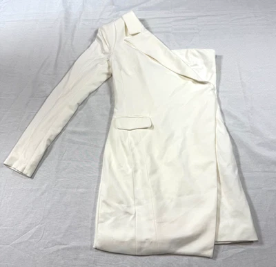 Vestido Blazer Forever 21 Blanco Un Hombro Talla S Mini Asimétrico Ropa para Eventos Foto 1 de 4