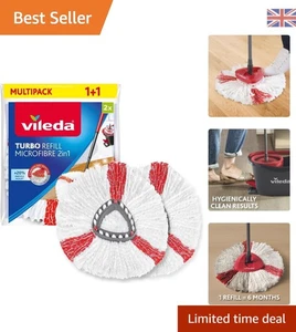 Clean with Confidence: 2er-Pack Turbo-Moppkopf-Nachfüllpackungen - umweltfreundliche Lösung - Bild 1 von 10