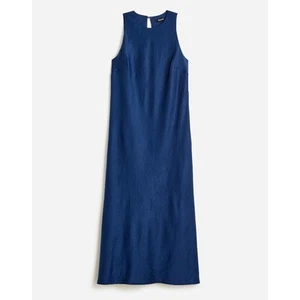 Madewell Matte Satin Sleeveless Midi Dress 10 *Deep Cobalt Blue* NWT! - Picture 1 of 4