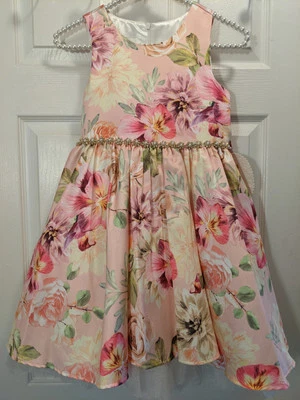 NWT. AMERICAN PRINCESS Girls Dress, Size 8 Pink Floral, Gorgeous! - Image 1 of 4