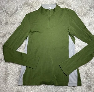 Ibex Damen Baselayer Quarter Zip 100% Merinowolle Grün Größe M - Bild 1 von 3