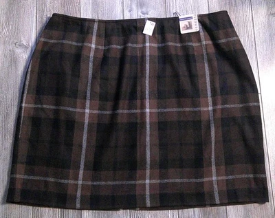 NUEVO CON ETIQUETAS "Venezia Jeans" para Lane Bryant Mezcla de Lana Mini Falda a Cuadros Mujer Talla Grande 24 Foto 1 de 4