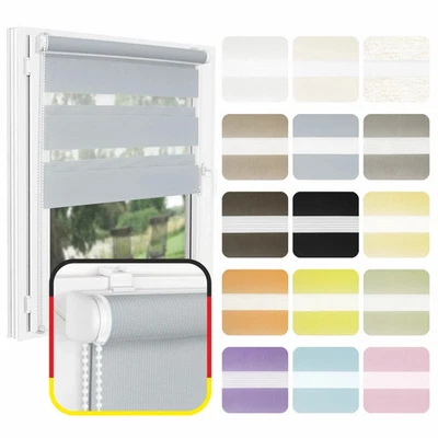 Store Enrouleur Occultant Jour Nuit Tissu Double Sans Perçage ROLLMAXXX® - Photo 1/4