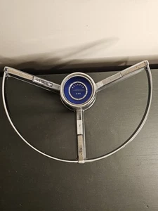 1963 1964 Ford Galaxie 500 Steering Wheel Horn Ring Nice Shape - Picture 1 of 9